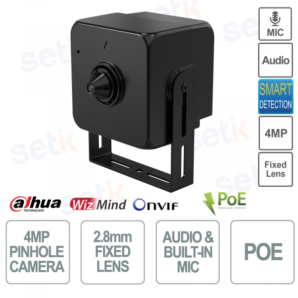 ONVIF® 4MP IP Camera - 2.8mm Fixed Lens - PoE - Audio - Microphone