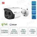TPC-BF1241-B3F4-DW-S8 - Telecamera Termica IP ONVIF® PoE - Ottica termica 3.5 mm - Ottica visibile 4mm - S8 - Dahua