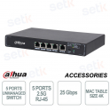 Switch Unmanaged Gigabit - 5 porte 2.5G RJ-45 - Dahua