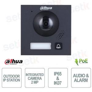 Two-wire IP Outdoor Station with 2Mp 168.6° Camera - Vandal-proof - Black - Dahua