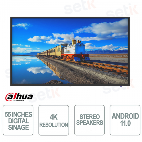 Digital Signage LCD - 55 Pollici funzionamento 24/7 - 4K - 8ms - Dahua