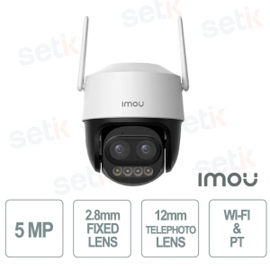 Caméra IP sans fil Cruiser Z 5MP 3K couleur 2,8 mm + 12 mm PT et Wi-Fi - Imou