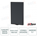 Écran LCD d'affichage numérique vertical 32 pouces, fonctionnement 24h/24 et 7j/7, 6 ms - Dahua