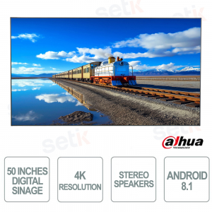 Digital Signage LCD - 50 Inch 16/7 Operation - 4K - 9.5ms - Dahua