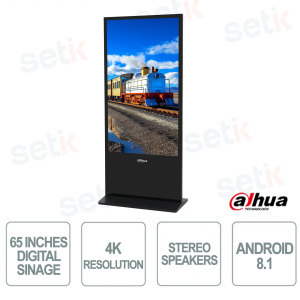 Digital Signage LCD - 65 Inch Portrait - 2160 x 3840 4K Resolution - 8ms - Dahua