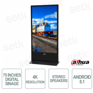 Affichage numérique LCD - 75 pouces portrait - Résolution 4K 2160 x 3840 - 8 ms - Dahua