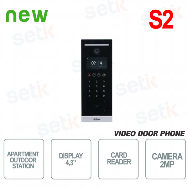 External Video Intercom for Apartment - 2MP - LCD DISPLAY - S2 - Dahua