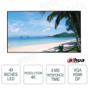 49 Inch - LED - 4K Ultra HD - 24/7 - 8ms - VGA - HDMI - DP - Dahua