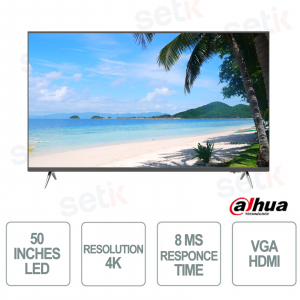 50 Inch - LED - 4K Ultra HD - 24/7 - 8ms - VGA - HDMI - Dahua