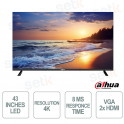 43 Inch - LED - 4K Ultra HD - 24/7 - 8ms - VGA - HDMI - Dahua