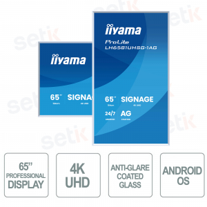 LH6581UHSG-1AG - IIYAMA - Monitor 65 pollici VA AG - 4K UHD - Con Altoparlanti Stereo