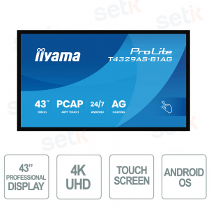 T4329AS-B1AG - IIYAMA - 43 inch monitor VA AG - 4K UHD - touchscreen