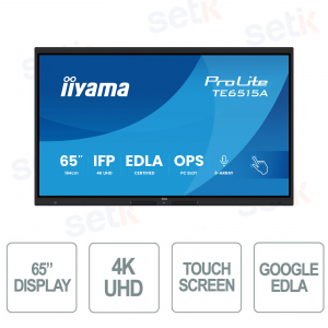 TE6515A-B1AG - IIYAMA - 65 inch IPS AG monitor - 4K UHD - touchscreen