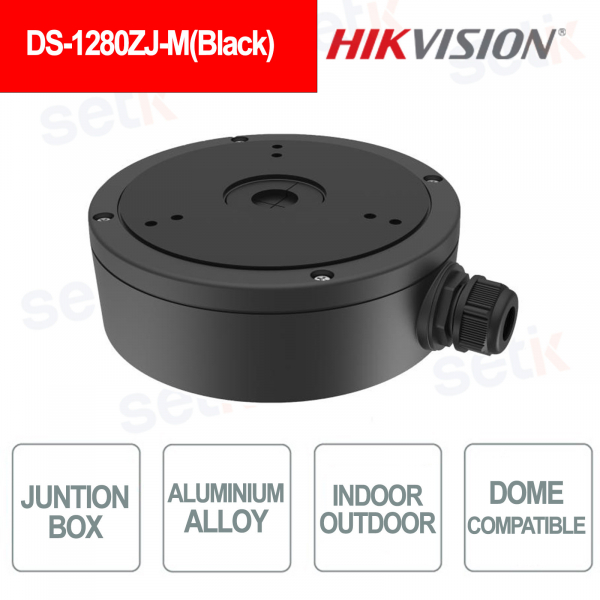Boîte de jonction en aluminium noir DS-1280ZJ-M pour caméras intérieures et extérieures - HIKVISION