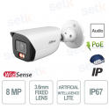 Caméra IP Dahua 8MP avec IA, double éclairage intelligent et protection IP67