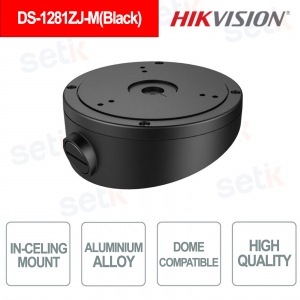 Support incliné en aluminium DS-1281ZJ-M (noir) pour caméras dôme de plafond - HIKVISION