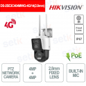 Telecamera PTZ 4MP DS-2SE3C404MWG-4G(14) con Zoom 4x, 4G LTE, ColorVu e Rilevamento AI - Hikvision