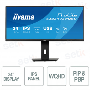 XUB3493WQSU-B6 - 34" UltraWide WQHD IPS iiyama Monitor – Multitasking and Visual Comfort - IIYAMA