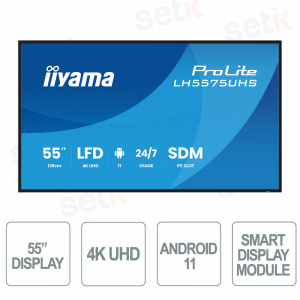 LH5575UHS-B2AG - 55" 4K UHD monitor iiyama ProLite – Android 11 and Digital Signage 24/7