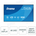 LH7575UHS-B2AG - Moniteur 4K 75" iiyama ProLite – Android 11 et affichage dynamique 24h/24 et 7j/7