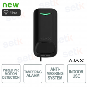 Ajax Superior MotionProtect G3 Fibrar Nero – Sensore di Movimento PIR Cablato con Tecnologia Fibra e Anti-Masking Avanzato