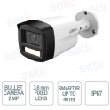 Telecamera Bullet Dahua 2MP con Smart Dual Light e Audio Integrato