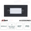 Dahua VTO4202FB-MDB4 4-Button IP65 IK07 Outdoor Intercom Module with Compact Design, Black Color