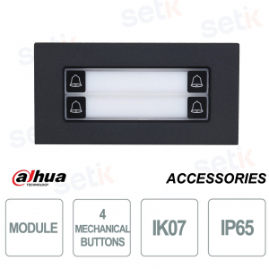 Modulo Citofonico Dahua VTO4202FB-MDB4 a 4 Pulsanti IP65 IK07 da Esterno con Design Compatto colore Nero
