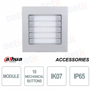 Module Dahua VTO4202F-MDB10 avec 10 boutons IP65 IK07 pour l'extérieur