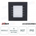 Dahua VTO4202FB-MDB10 Module with 10 IP65 IK07 Buttons for Outdoors, Black Color
