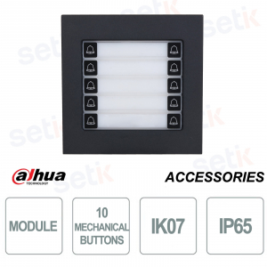 Dahua VTO4202FB-MDB10 Module with 10 IP65 IK07 Buttons for Outdoors, Black Color