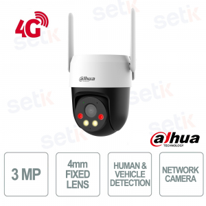 P3AE-PV-4G - 4G 3MP Outdoor Camera with 4mm Lens and Smart Alarm - Dahua
