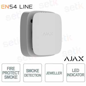 Ajax EN54 FireProtect (Smoke) Jeweller White – Wireless Smoke and Heat Detector