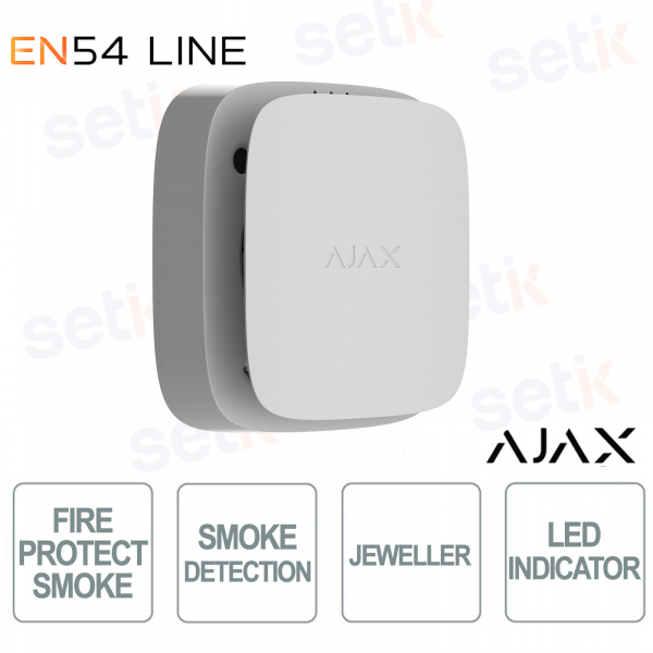 Ajax EN54 FireProtect (Smoke) Jeweller Bianco – Rilevatore Fumo e Calore Wireless