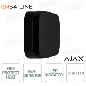 Ajax EN54 FireProtect (Heat) Jeweller Nero – Rilevatore di calore Wireless