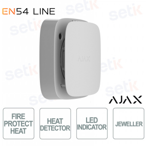 Ajax EN54 FireProtect (Heat) Jeweller Bianco – Rilevatore di calore Wireless