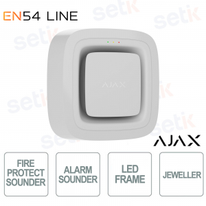 Sirena Antincendio Ajax EN54 Sounder Bianco – Wireless e Facile da Installare
