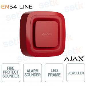 Sirena Antincendio Ajax EN54 Sounder Rosso – Wireless e Facile da Installare