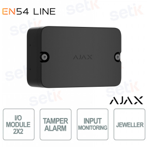 Modulo I/O Ajax EN54 (2X2) Nero – Integrazione Wireless Smart e Sicura