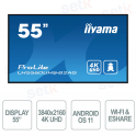 iiyama ProLite LH5560UHS-B2AG 55” 4K UHD: Display professionale per Digital Signage con Android, iiSignage² ed EShare