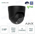 Ajax TurretCam HL 5MP 2,8 mm Noir : Caméra IP avec IA et vision nocturne