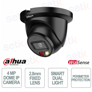 Caméra Dahua IPC-HDW2449TM-S-IL-B 4MP noire avec IA et objectif 2,8 mm
