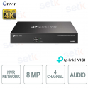 VIGI NVR1004H 4 canaux | Enregistreur vidéo réseau 4K avec IA et audio