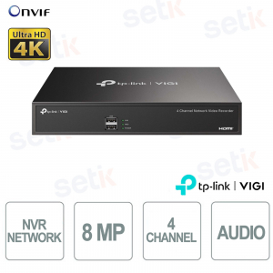VIGI NVR1004H 4 canaux | Enregistreur vidéo réseau 4K avec IA et audio