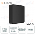 Ajax EN54 Fire ReX Jeweller Nero – Ripetitore Wireless Antincendio Certificato EN54 con Copertura Fino a 35 km²