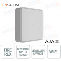 Ajax EN54 Fire ReX Jeweller Bianco – Ripetitore Wireless Antincendio Certificato EN54 con Copertura Fino a 35 km²