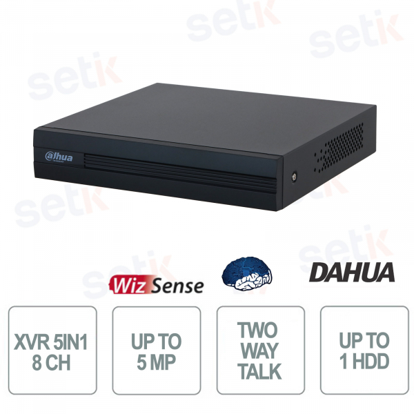 Dahua XVR1B08H-I : DVR 8 canaux 5 MP avec AI WizSense et SMD Plus