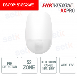 Hikvision AXPro Sensore di movimento Pir Wireless 868Mhz 15M 85.9° Pet Immunity