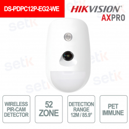 Hikvision AXPro Sensore di movimento Pir-cam Wireless 868Mhz 12M 85.9° Pet Immunity