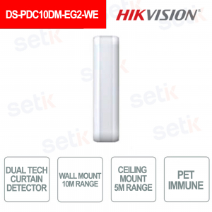 Hikvision K-Band Wireless Dual Technology AM Detector de cortina - Inmune a mascotas